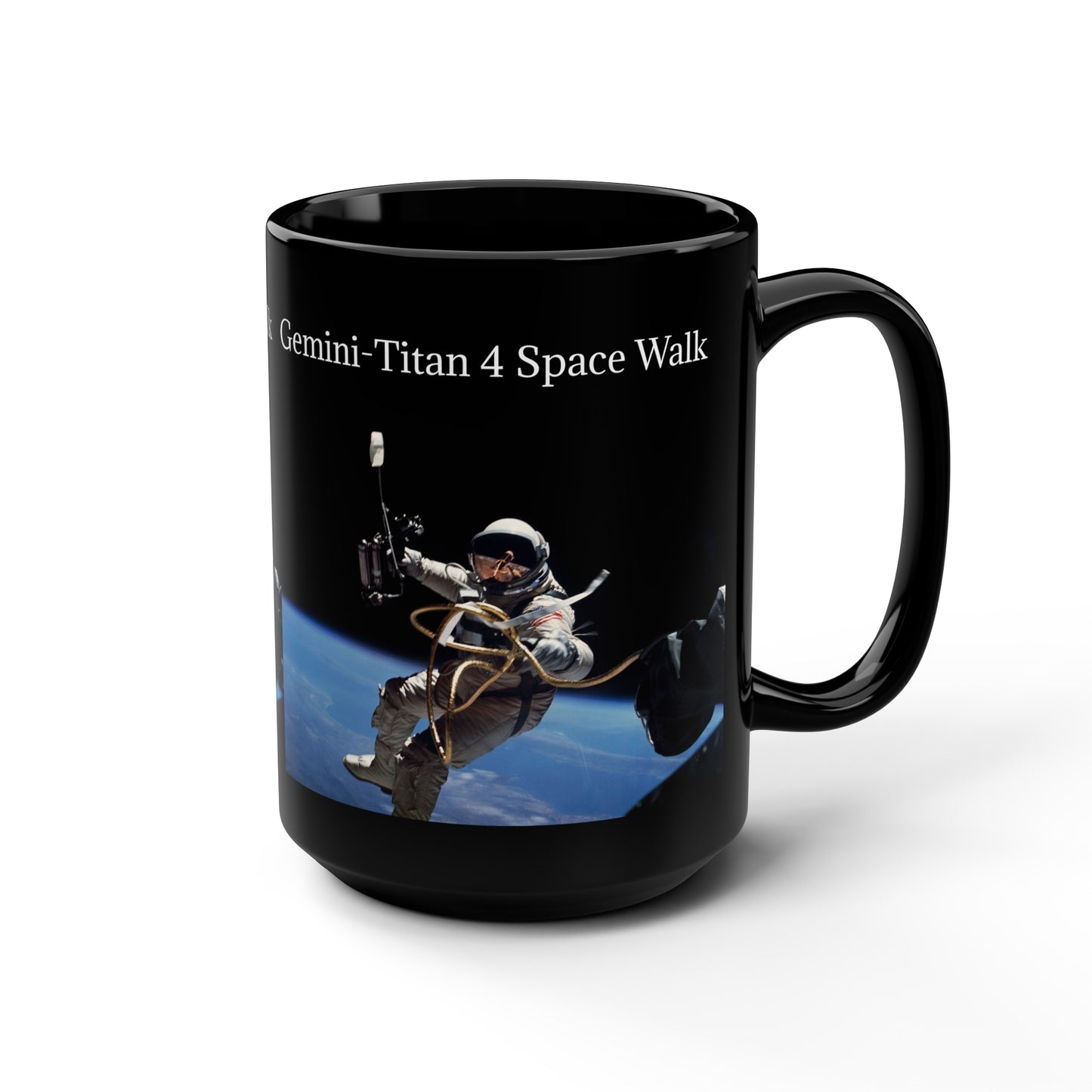 12. Space Walk Mug, Black 15oz