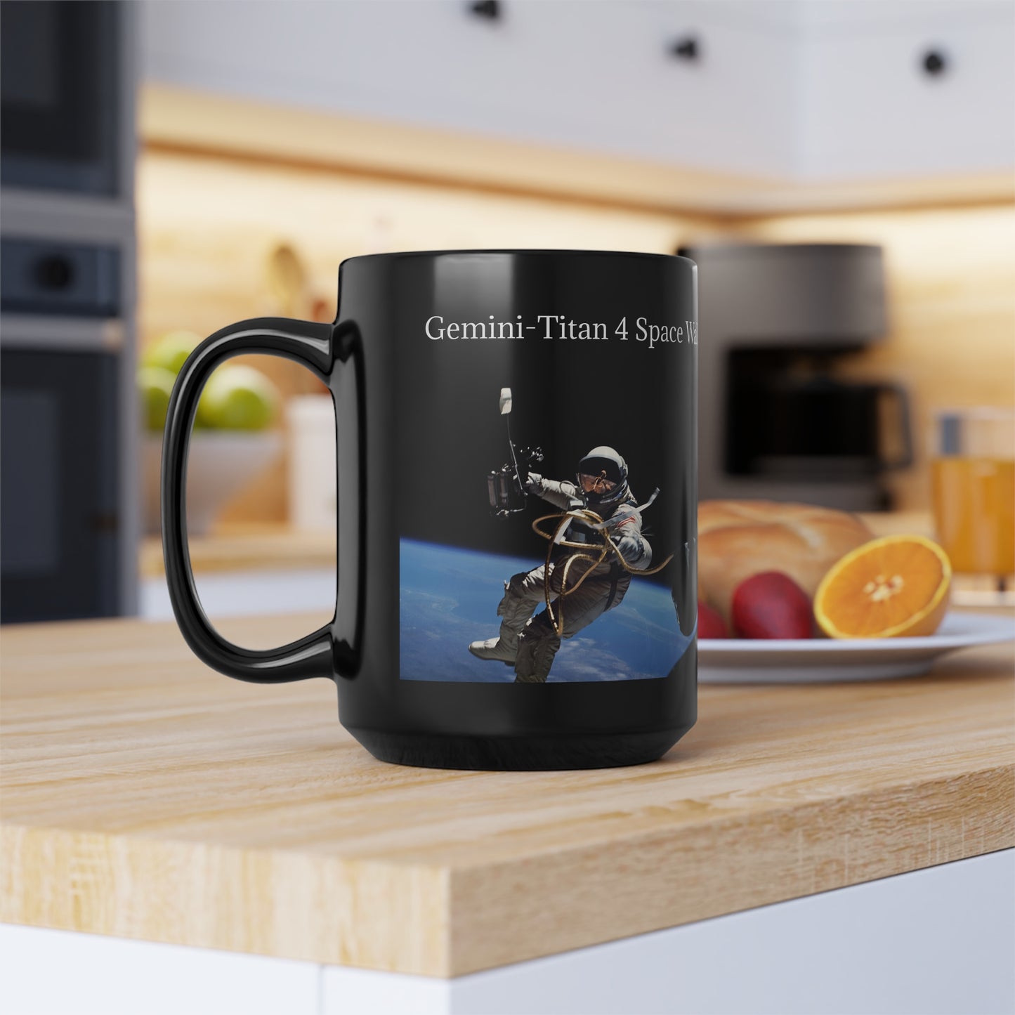 12. Space Walk Mug, Black 15oz