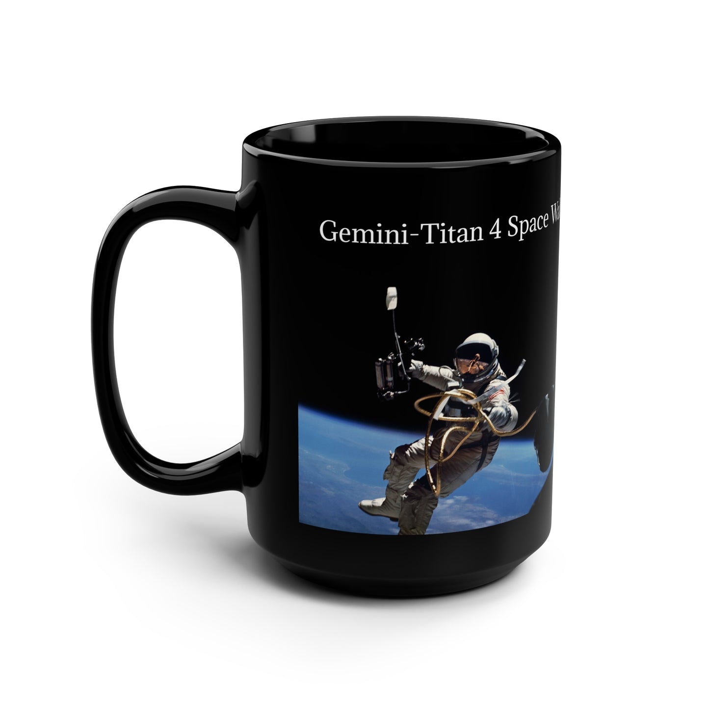 12. Space Walk Mug, Black 15oz