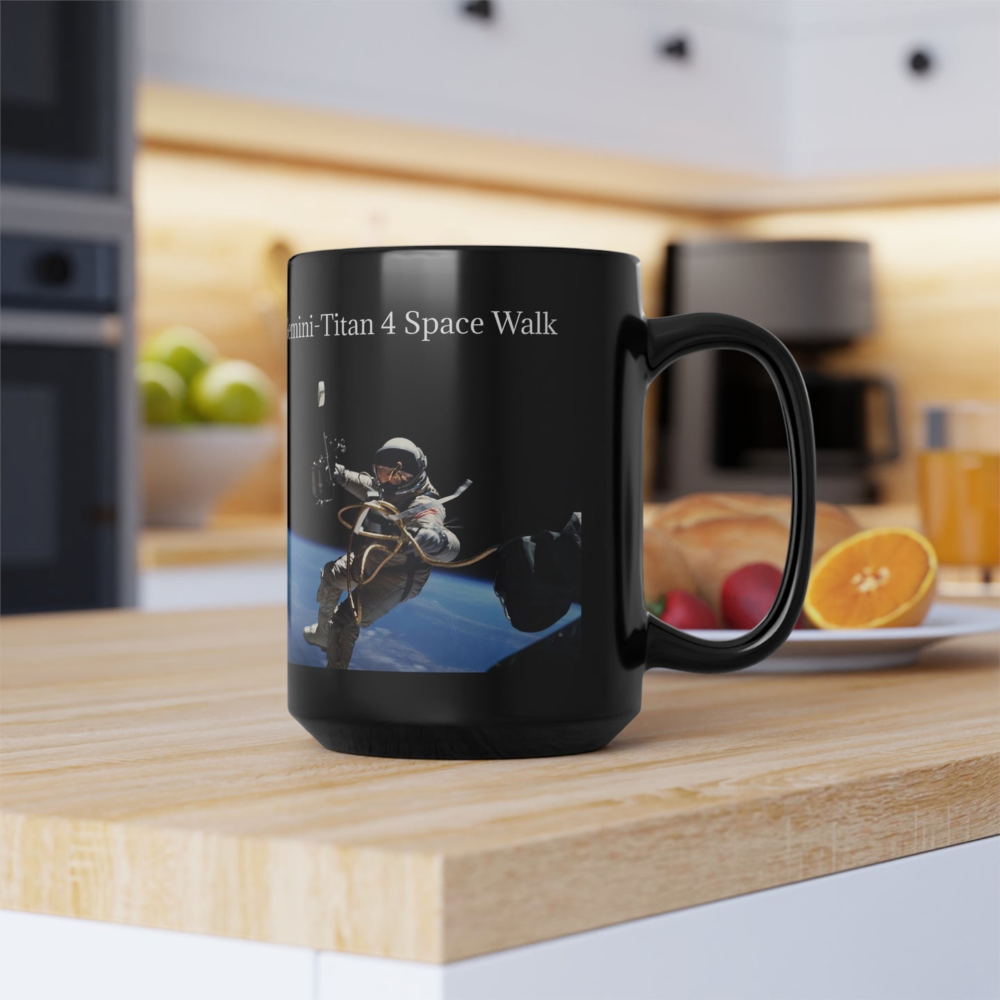 12. Space Walk Mug, Black 15oz