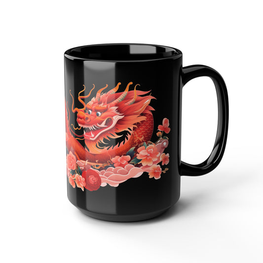 01. Dragon Year Black Mug, 15oz