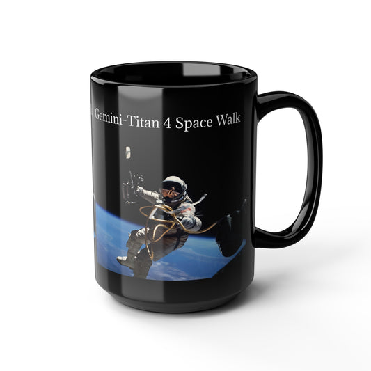 12. Space Walk Mug, Black 15oz